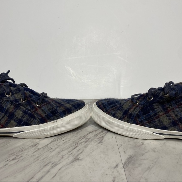 New! Sperry Pier Wave Blue Plaid Slip On Sneaker 9 - Picture 6 of 14